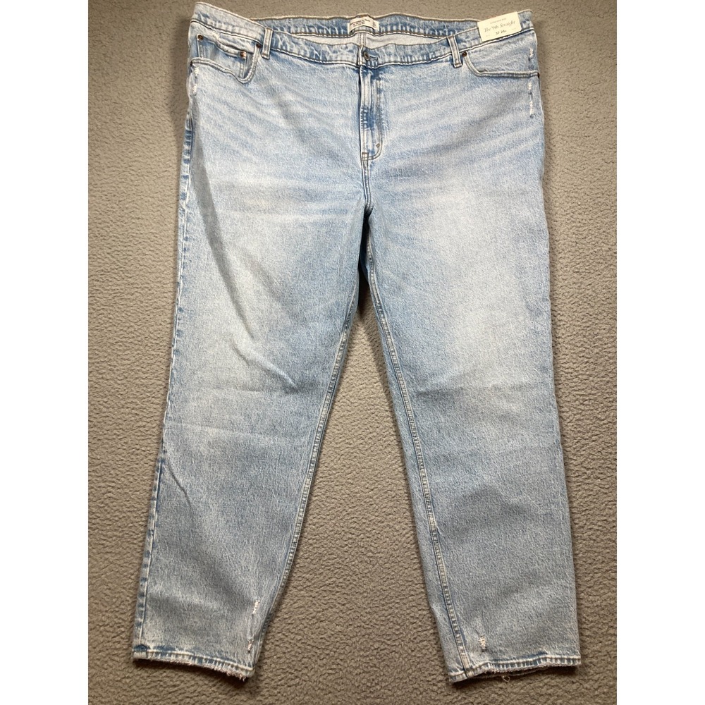 Abercrombie & Fitch Jeans Women's Plus 37  24s Light Blue 90s Straight High Rise